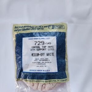 Silkies Control 729 Top Pantyhose NEW Medium Off-White With Support Legs